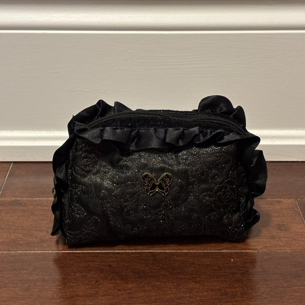 Anna Sui Midnight Black Make Up Pouch Bag